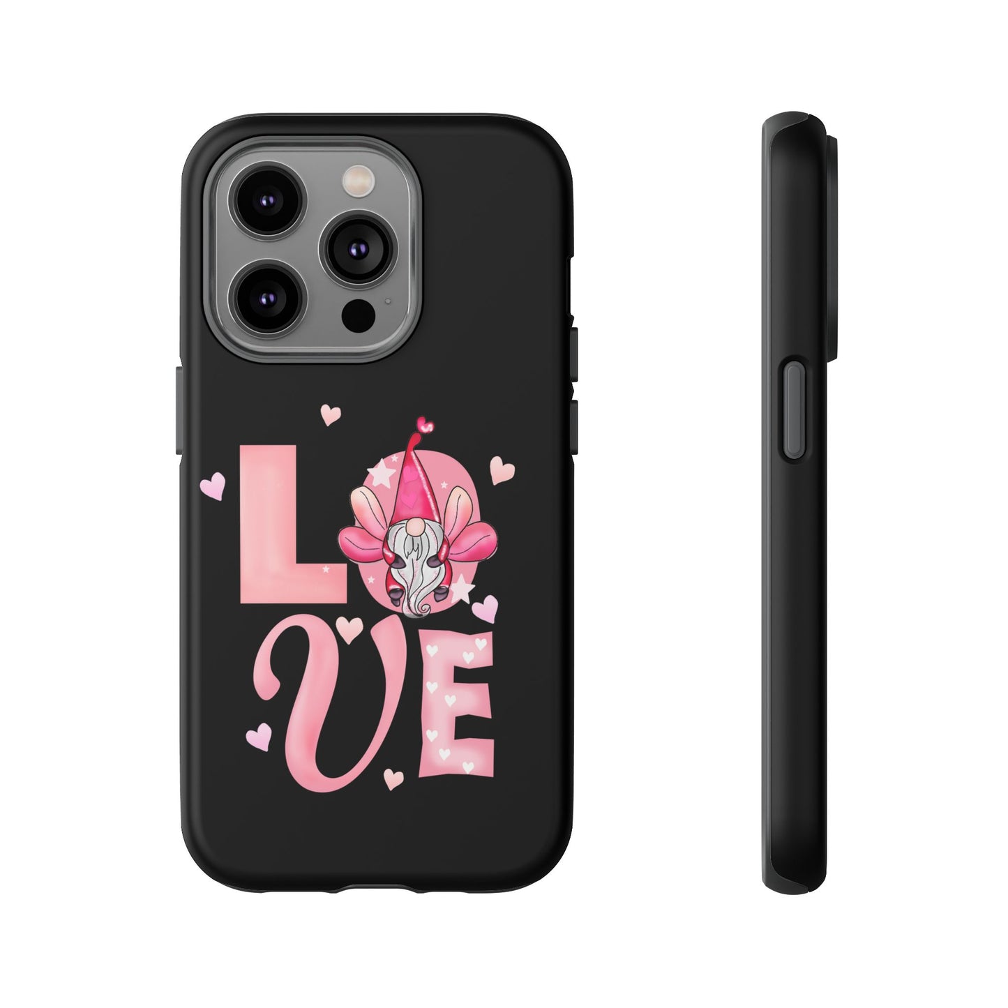 Love Gnome Phone Case — Cute Pink Heart Valentines Protective Case