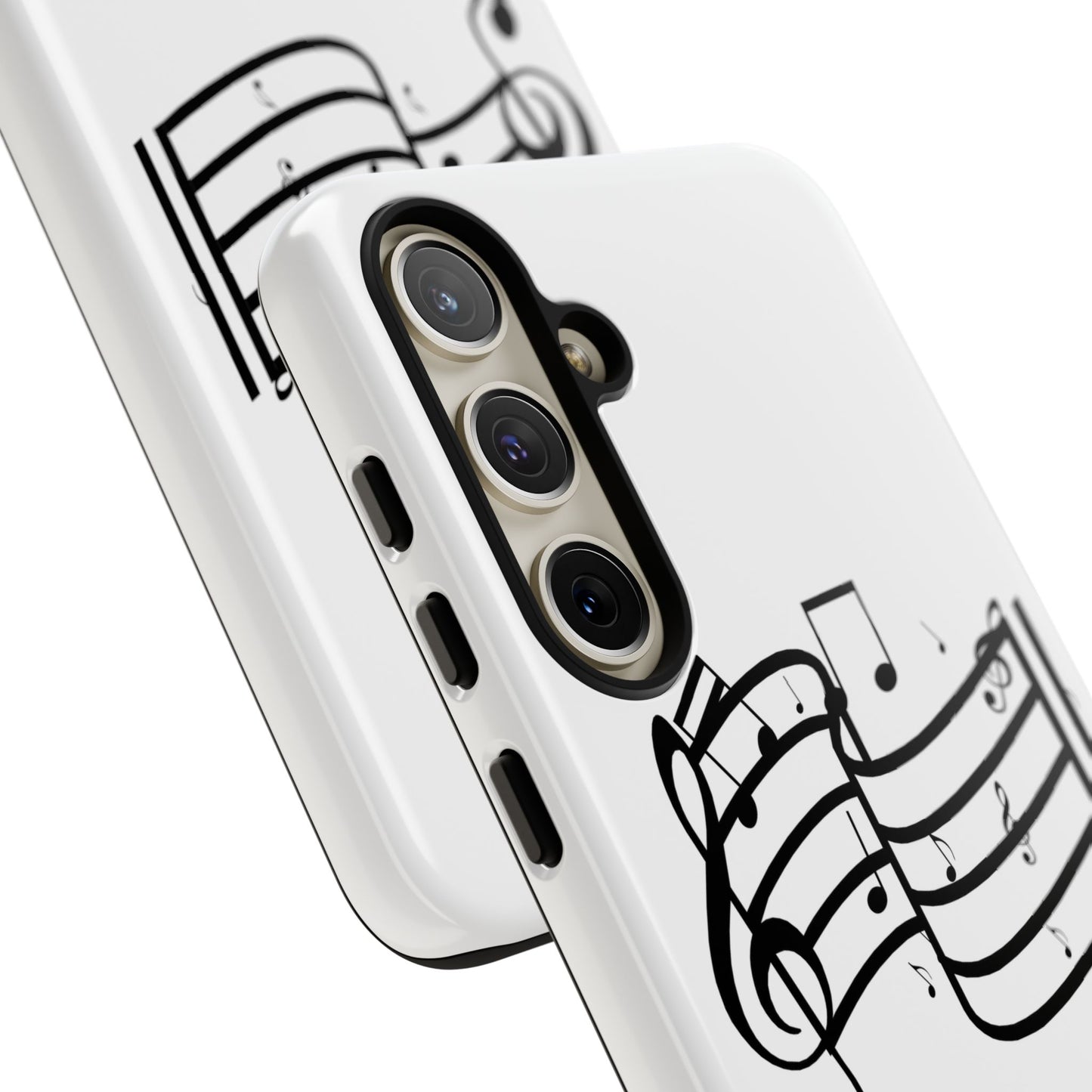 Musical Notes Phone Case — Black Treble Clef Music Staff Tough Case