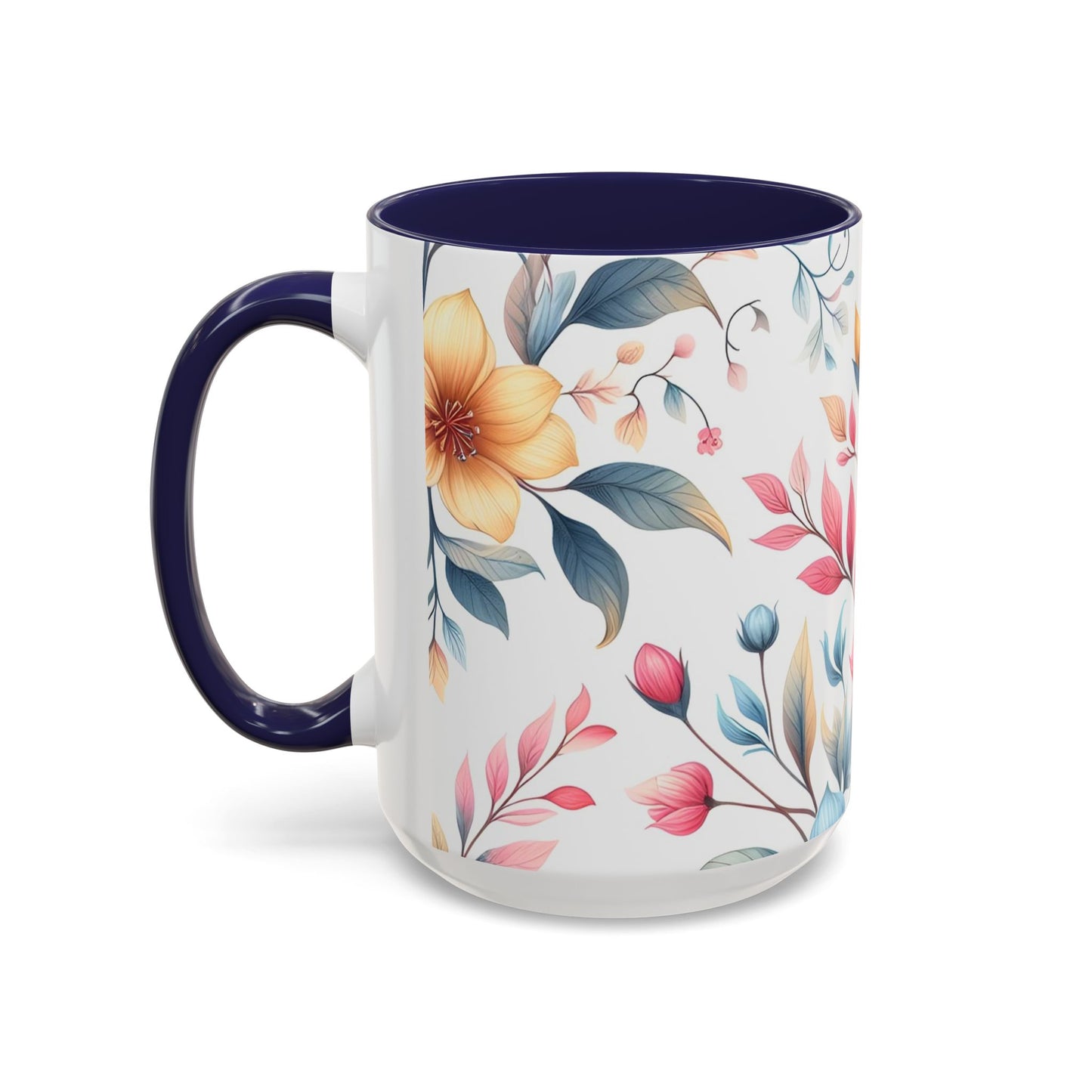 Floral Accent Coffee Mug - Perfect Gift for Tea Lovers, Home Decor, Kitchen Accessories, Mother's Day, Coffee Enthusiasts