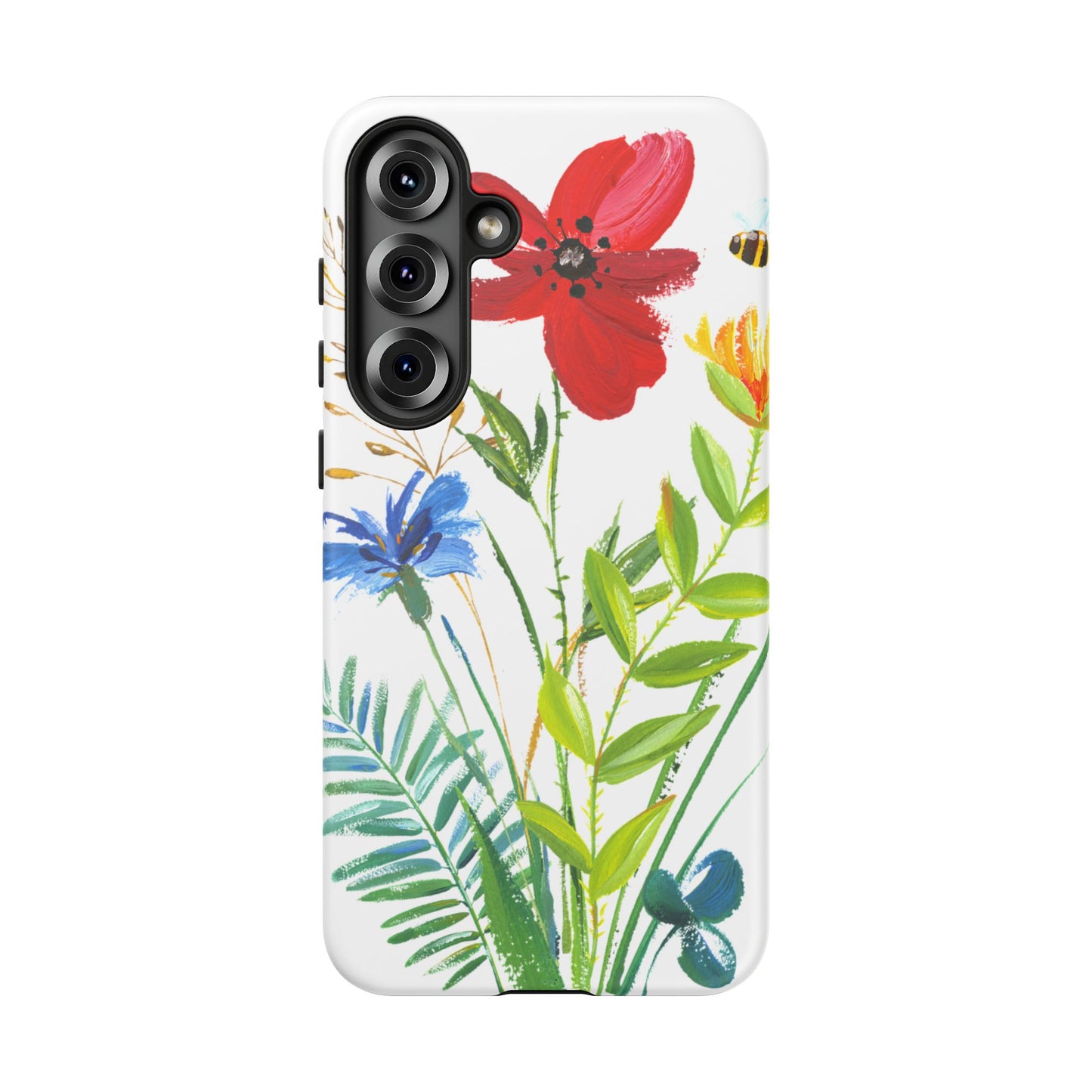 Floral Watercolor Tough Phone Case — Wildflower Bouquet Protective Cover