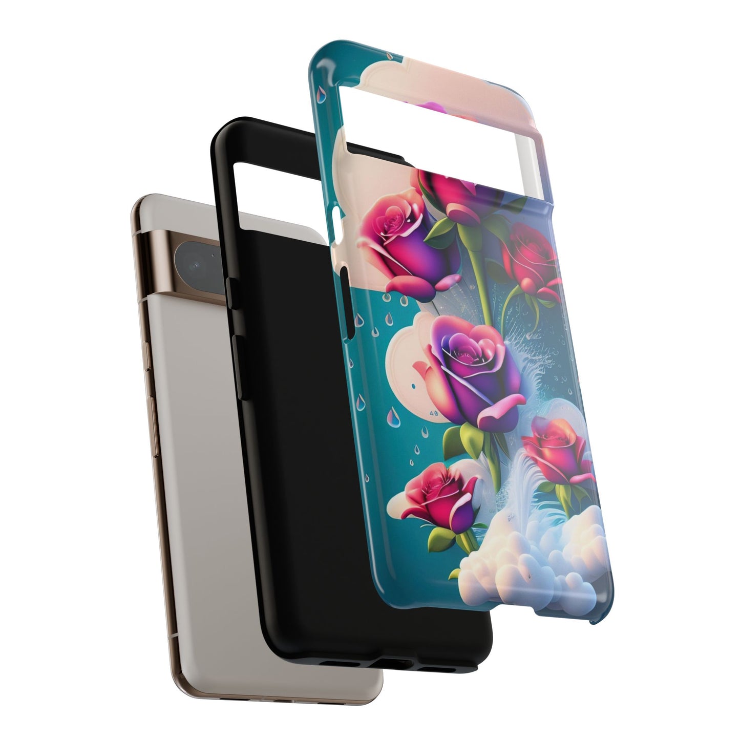 Floral Dream Tough Phone Case — Rose Bouquet Clouds Design