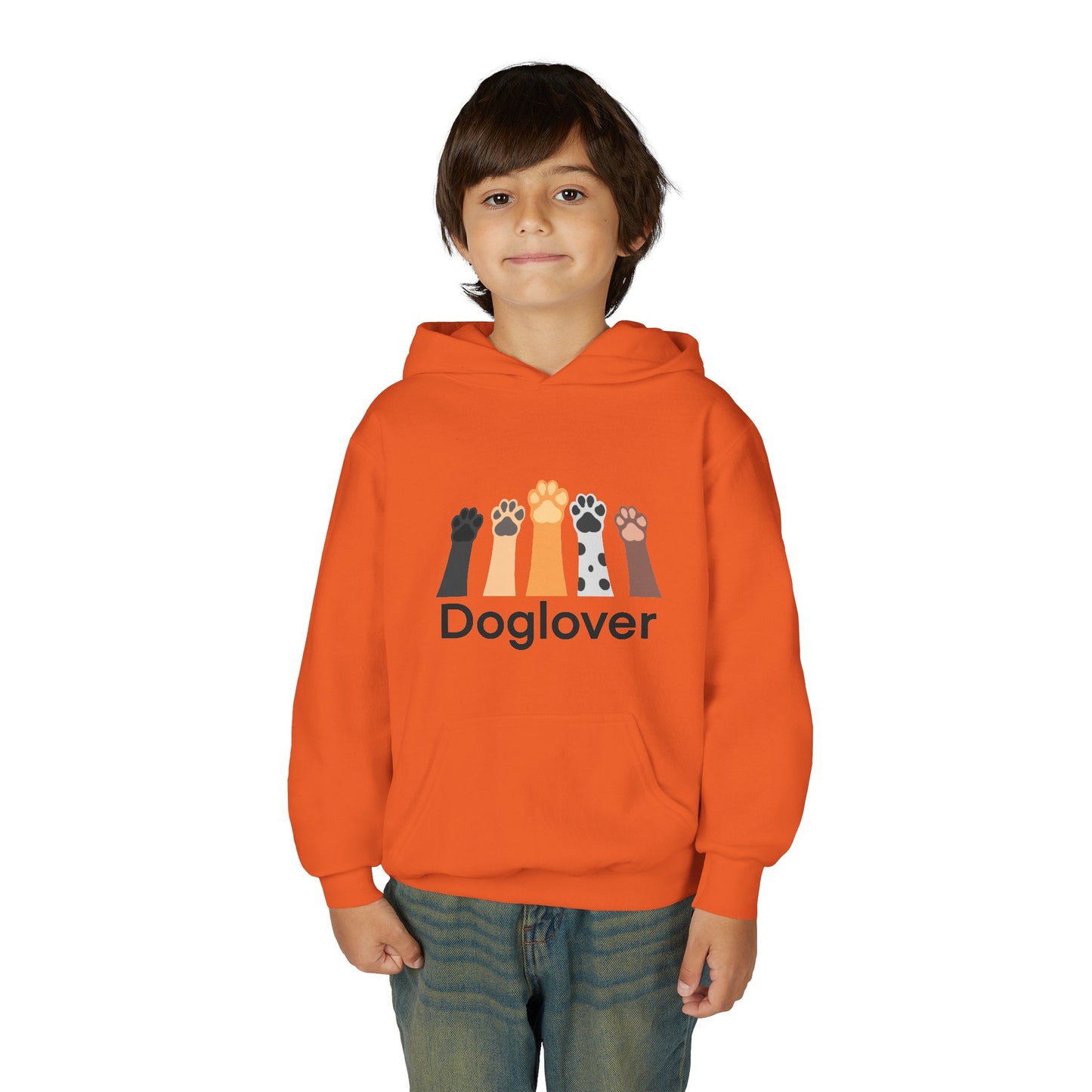 Doglover Youth Hoodie — Cute Paw Print Graphic Sweatshirt for Kids