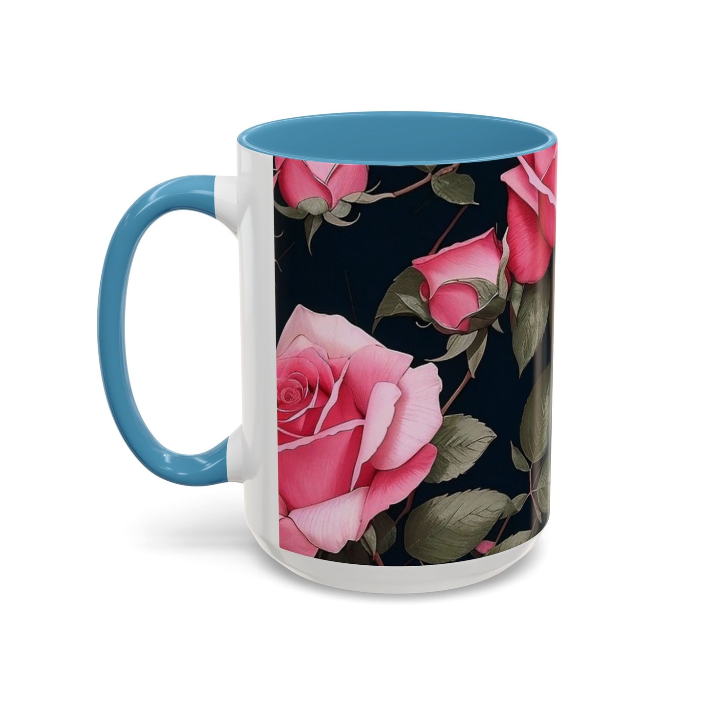 Floral Accent Coffee Mug, Gift for Her, Cute Floral Mug, Spring Decor, Coffee Lover Gift