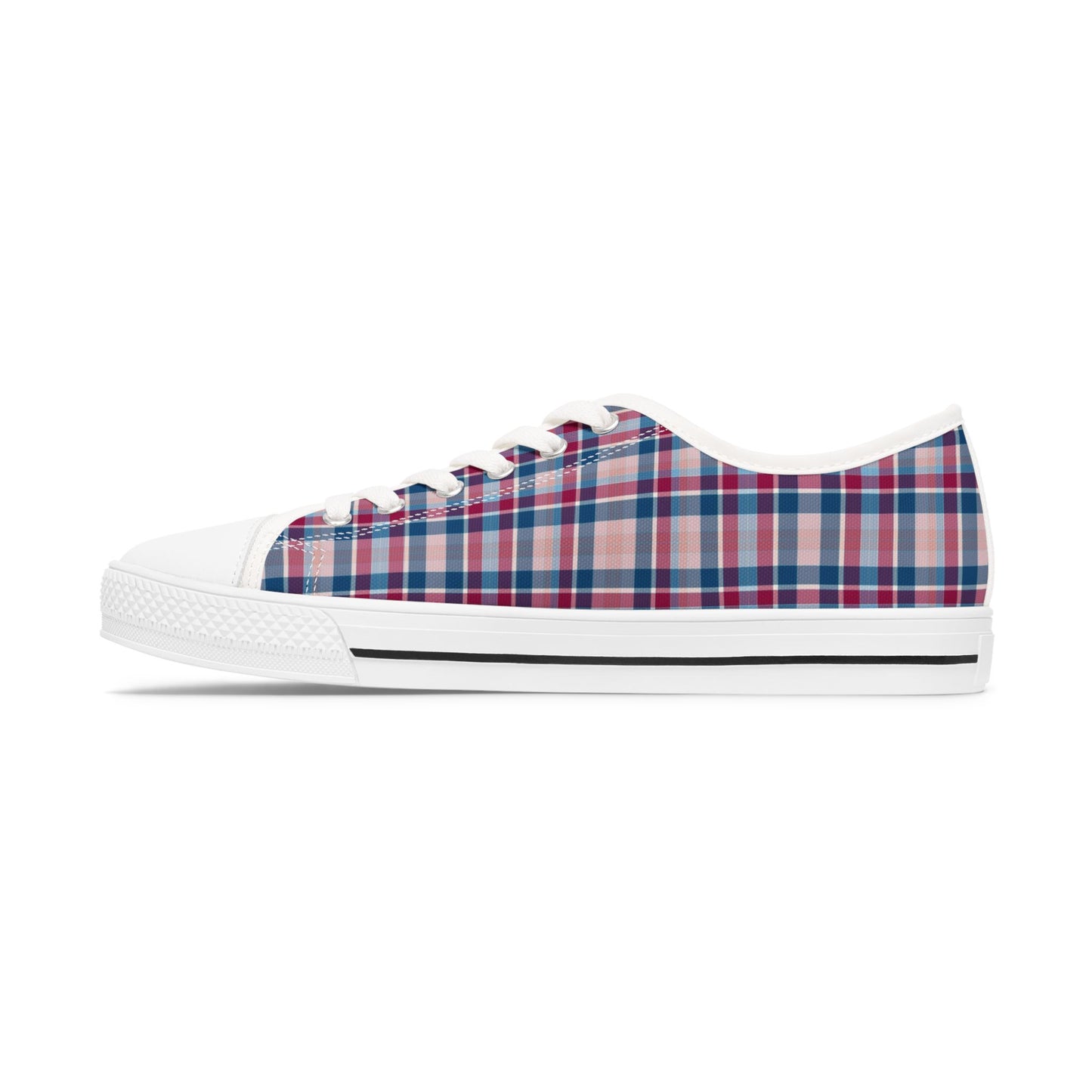 Plaid Low Top Sneakers — Casual Canvas Shoes