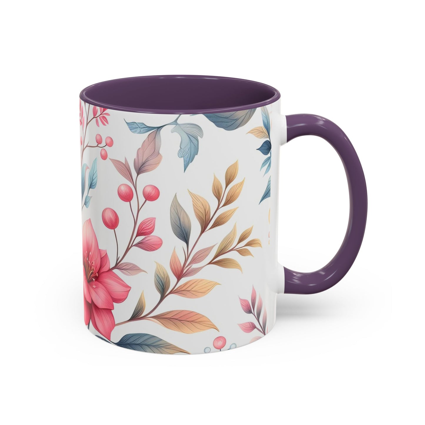 Floral Accent Coffee Mug - Perfect Gift for Tea Lovers, Home Decor, Kitchen Accessories, Mother's Day, Coffee Enthusiasts
