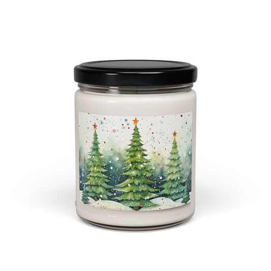 Winter Pine Forest Scented Soy Candle — 9oz Holiday Christmas Candle