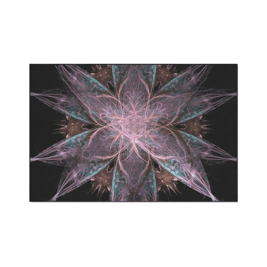Abstract Floral Mandala Heavy-Duty Floor Mat — Pink Teal Fractal Design