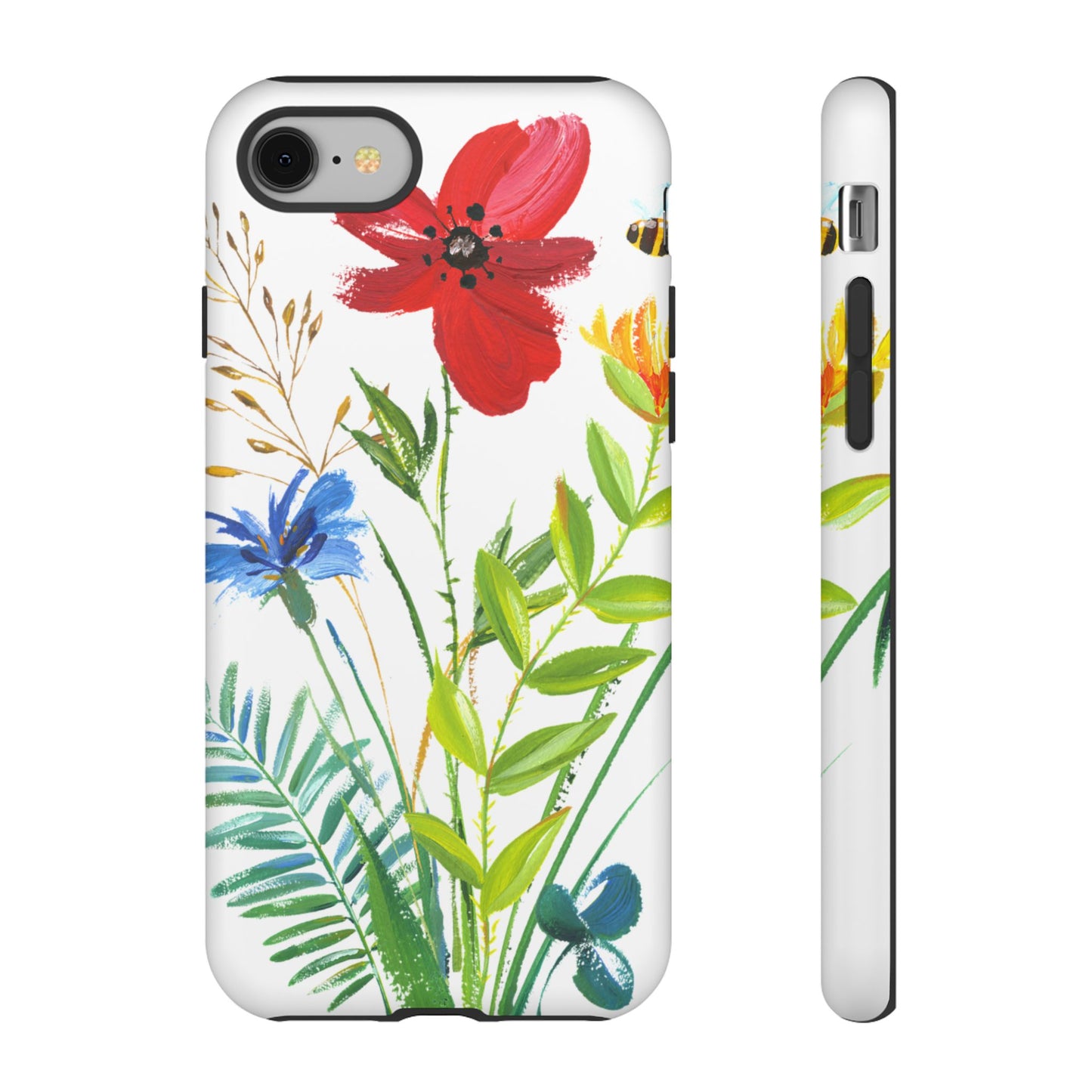 Floral Watercolor Tough Phone Case — Wildflower Bouquet Protective Cover