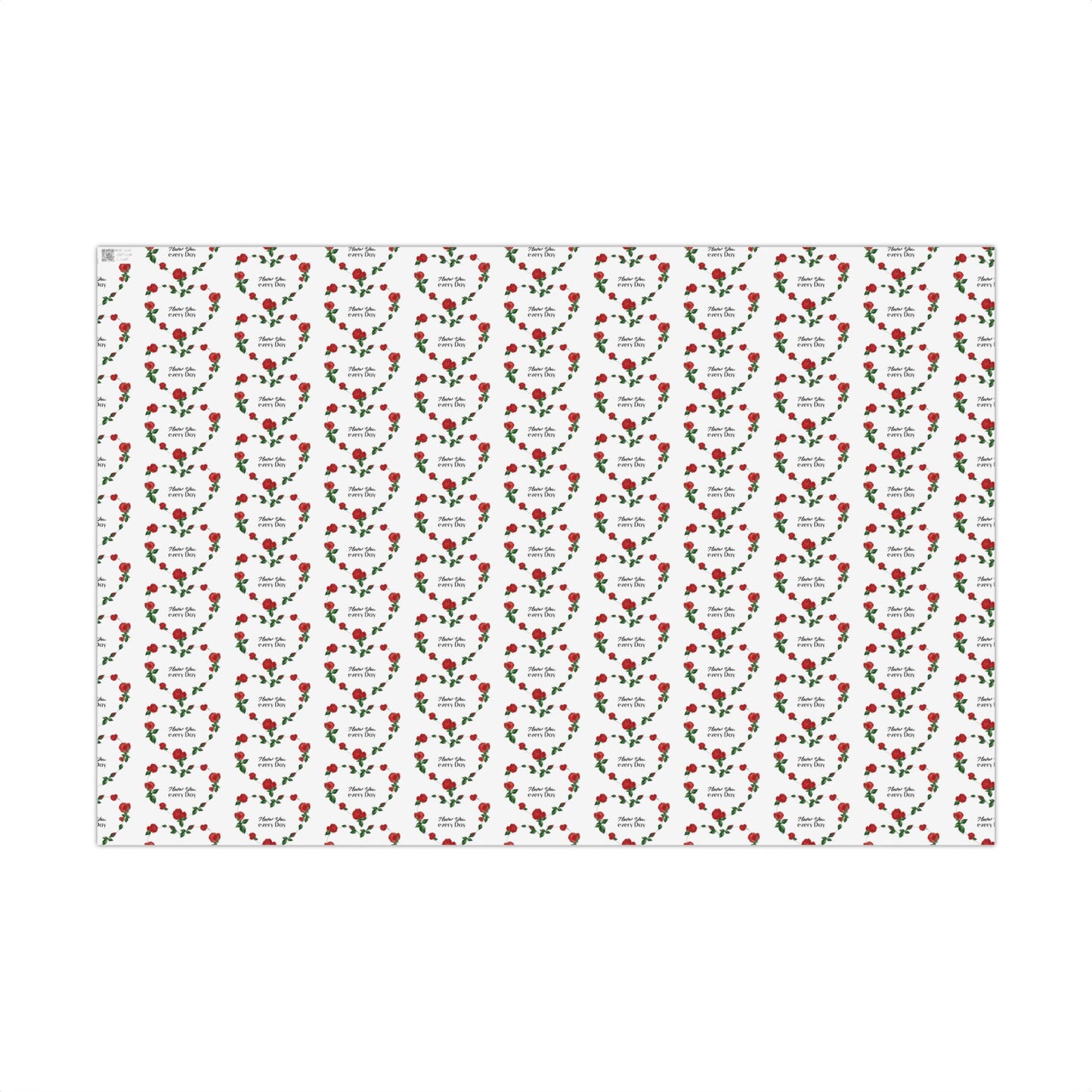 Floral Heart Gift Wrap Paper – 'Mother, Love, Happy Day' Rose Pattern Wrapping Paper (Holiday & Mother's Day)