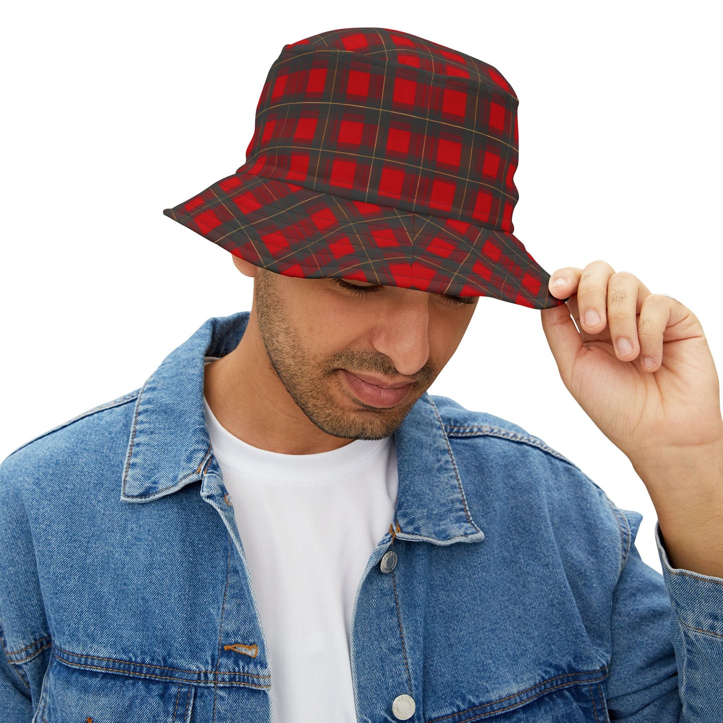 Red Plaid Bucket Hat - Classic Lumberjack Check