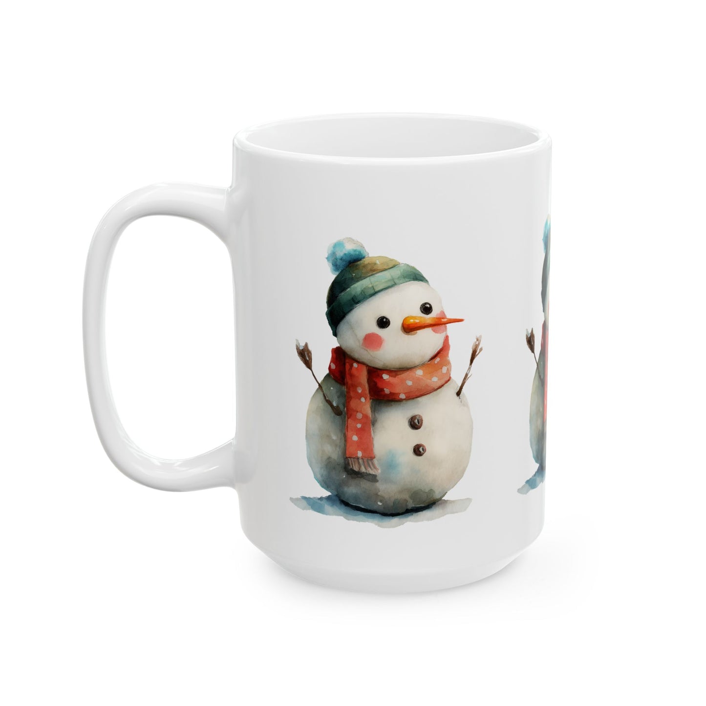 Whimsical Snowman Ceramic Mug, Holiday Gift, Winter Decor, Hot Cocoa Mug, Christmas Present, Cozy Kitchen Accessory