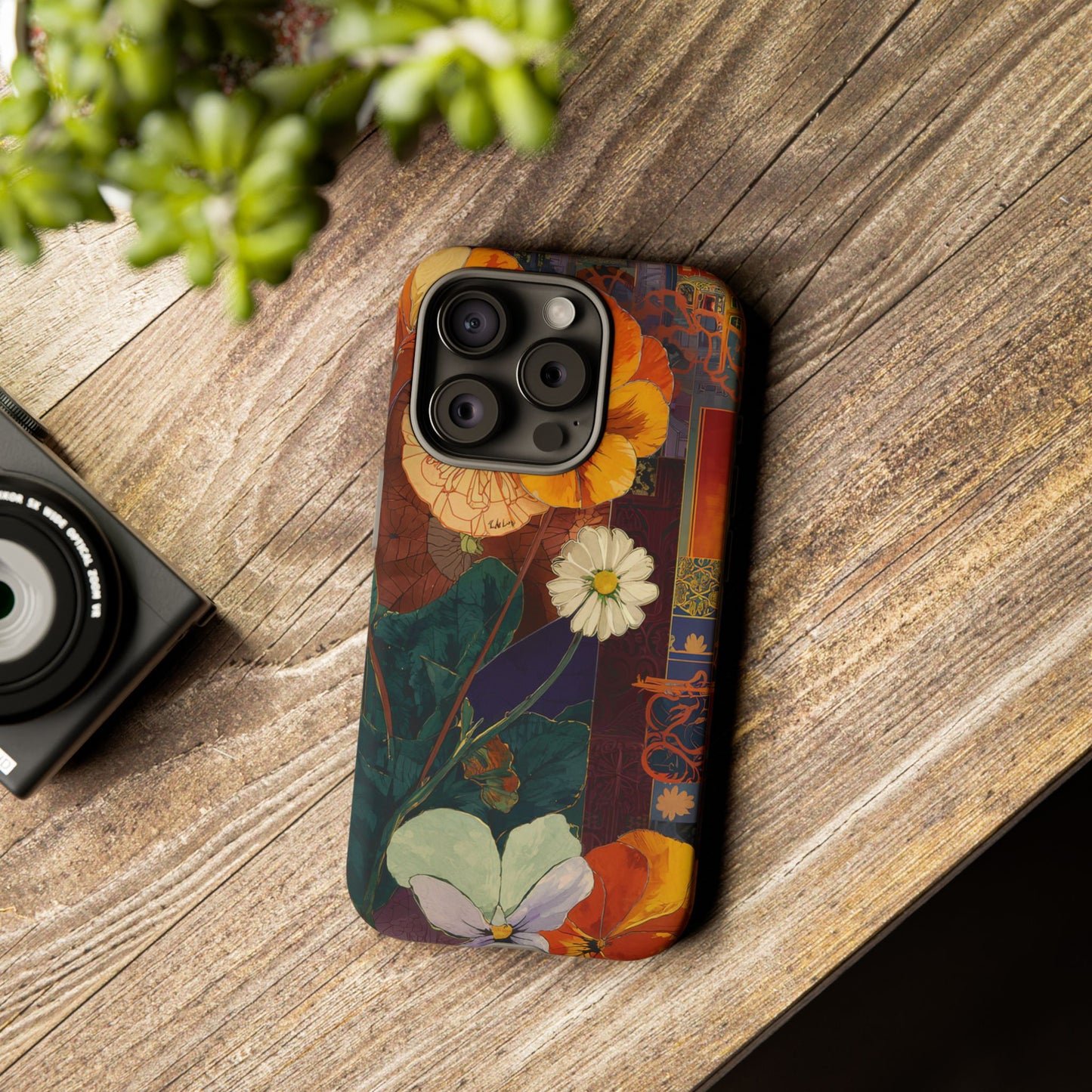 Floral Pansy Tough Phone Case — Vintage Botanical Protection