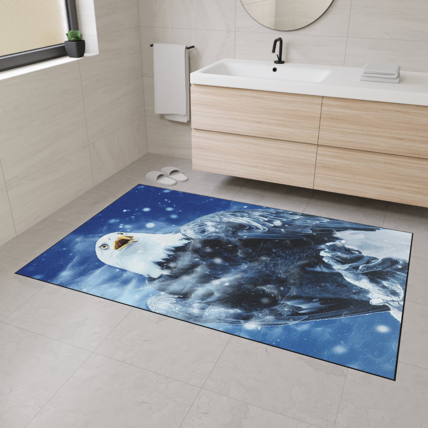 Eagle in Snow Heavy Duty Floor Mat – Durable Outdoor/Entryway Welcome Rug