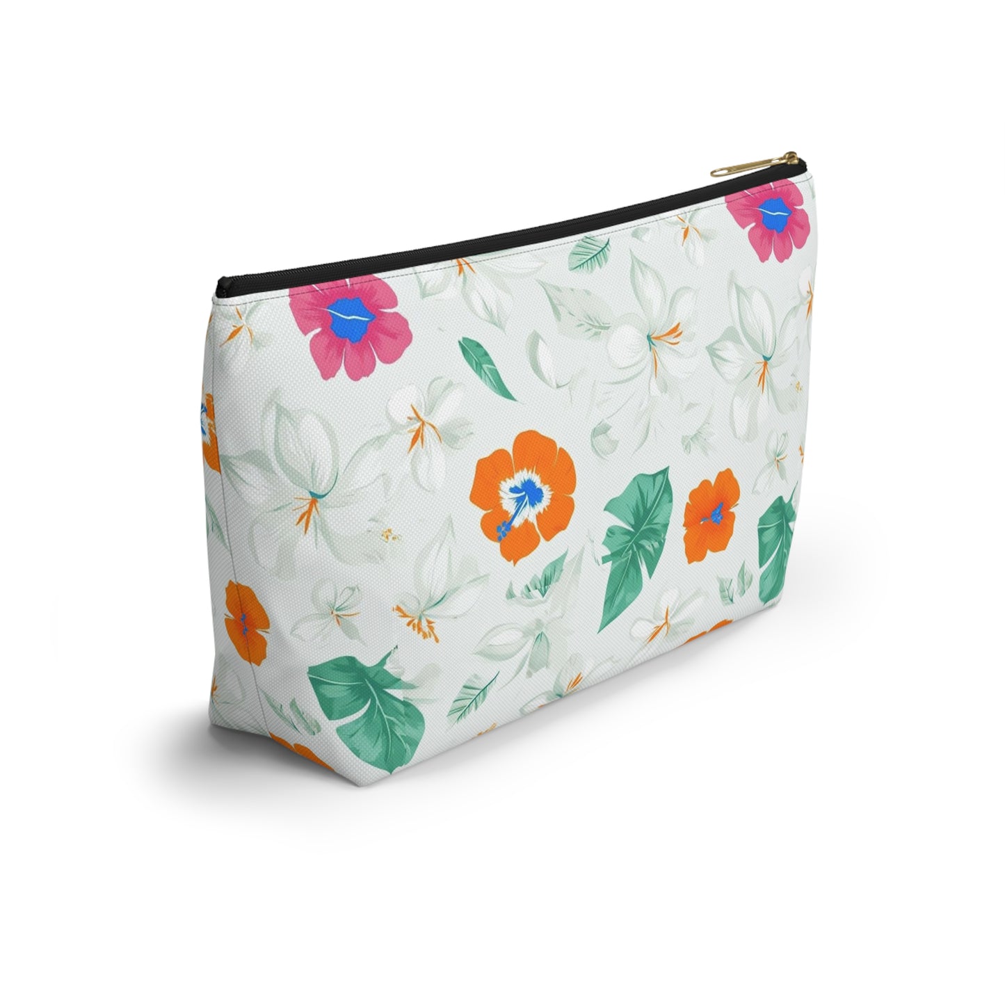 Floral Tropical Accessory Pouch — T‑Bottom Cosmetic Bag