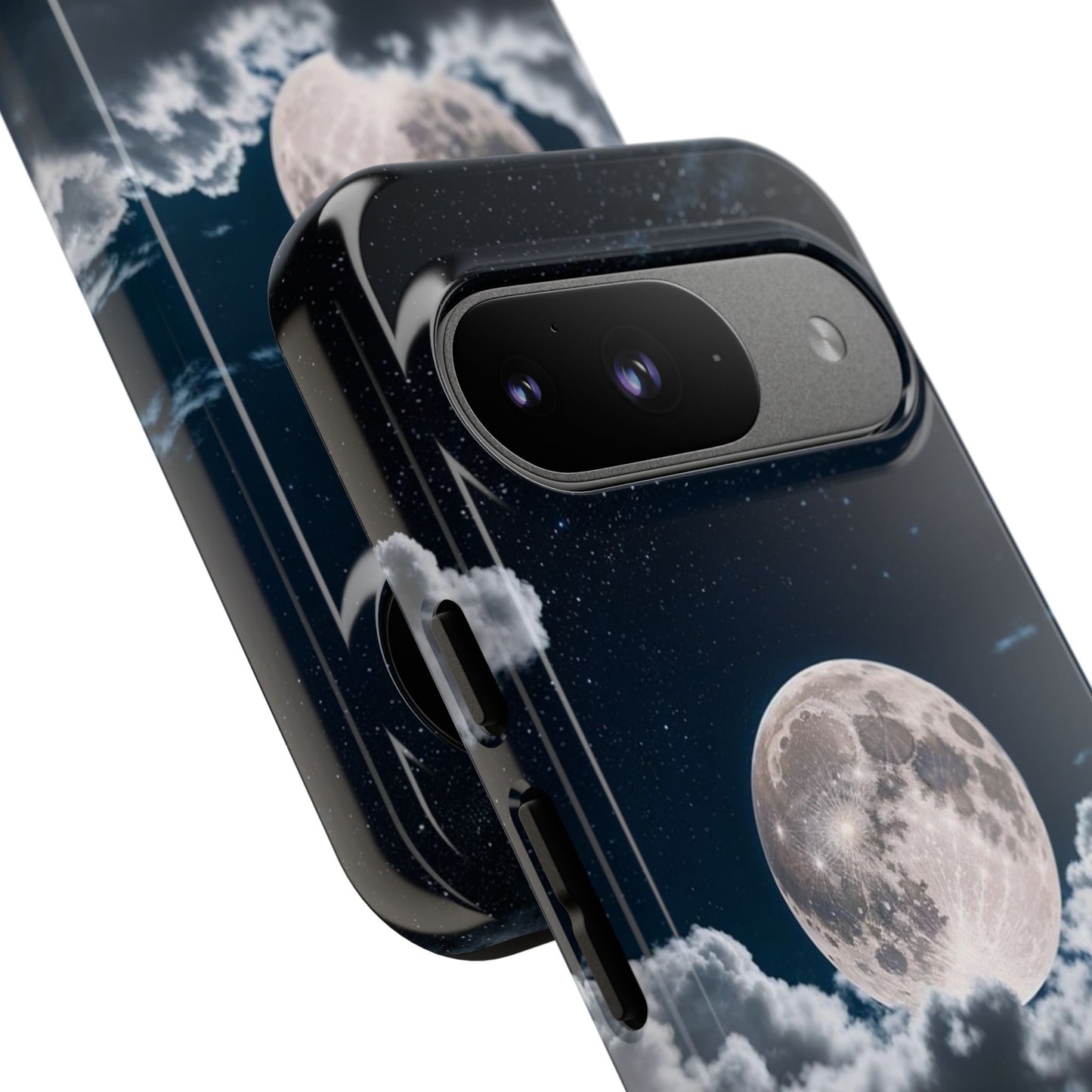 Moonlit Reflection Phone Case — Night Sky Moon & Clouds Tough Case