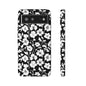 Floral Noir Tough Phone Case — Black & White Flower Protective Cover