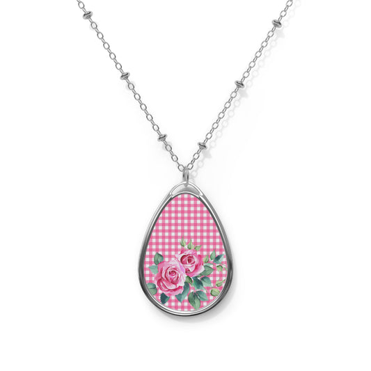 Oval Necklace - Pink