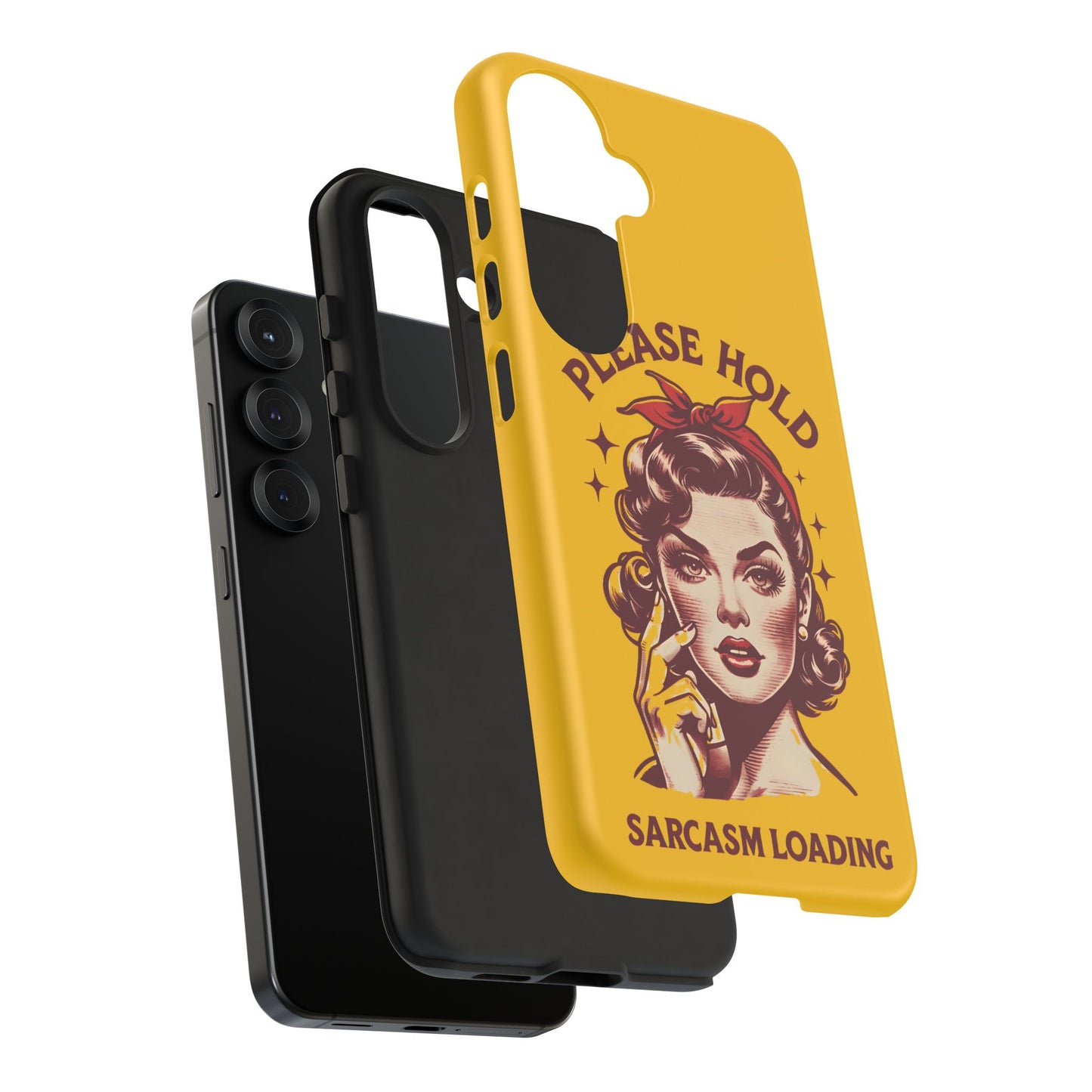 Phone Case - "Please Hold, Sarcasm Loading" Retro Pin-Up Tough Case