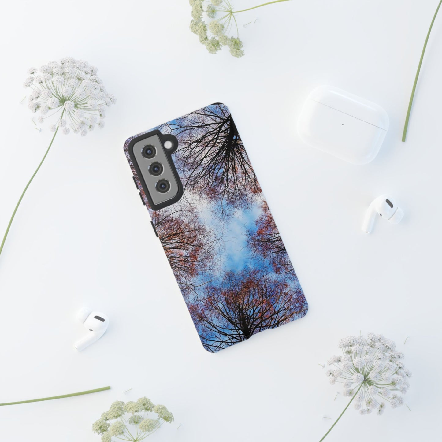 Skyward Trees Phone Case — Nature Forest Canopy Protective Tough Case