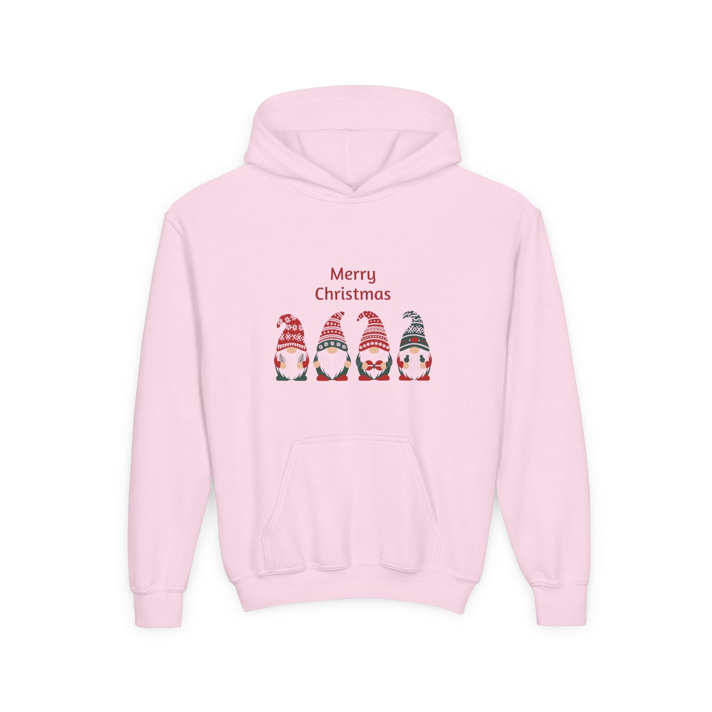Youth Christmas Gnome Hoodie - "Merry Christmas" Holiday Kids Sweatshirt