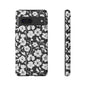 Floral Noir Tough Phone Case — Black & White Flower Protective Cover