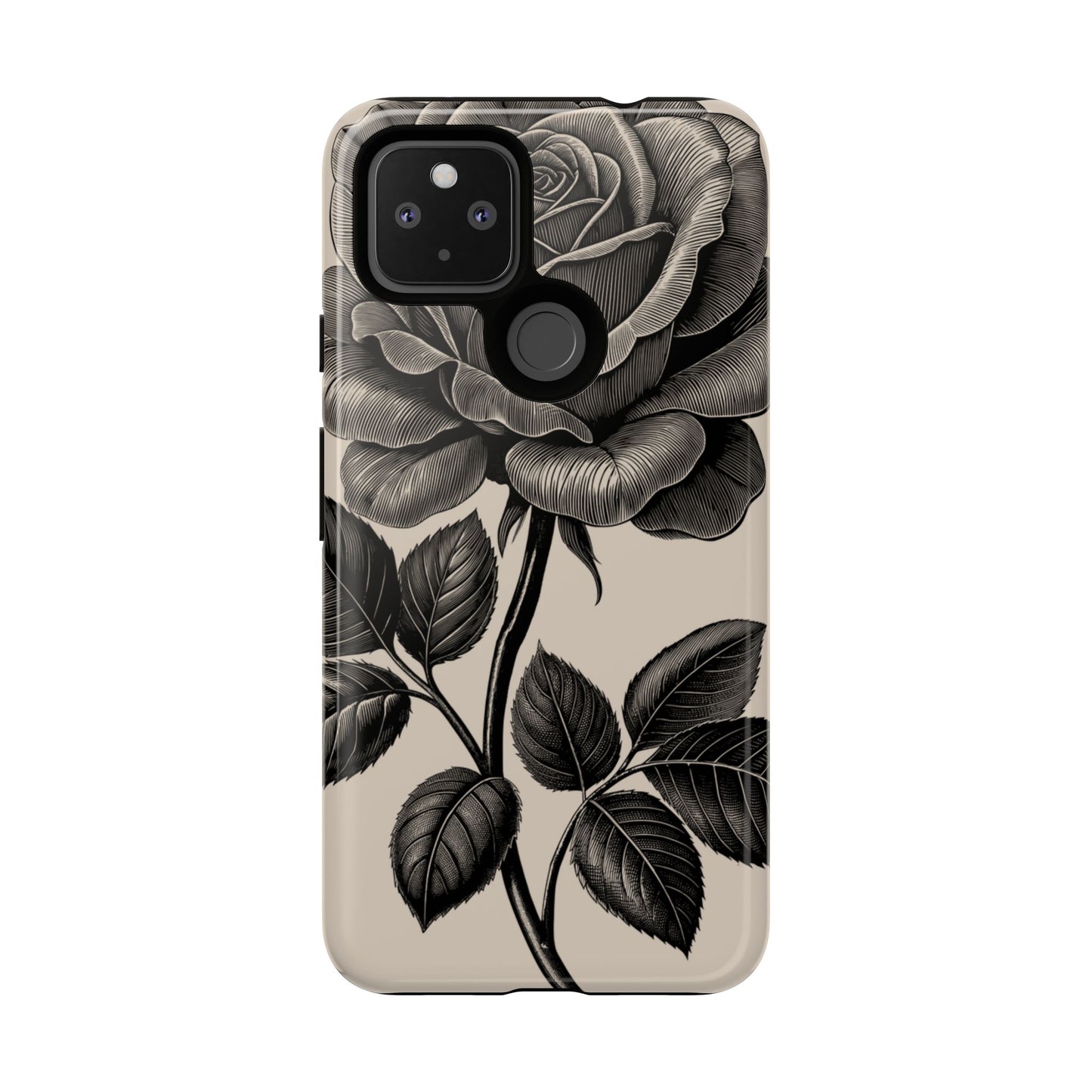 Black Rose Phone Case, Tough Cases with Floral Design, Elegant Tech Accessory, Gift for Flower Lovers, Stylish Protection