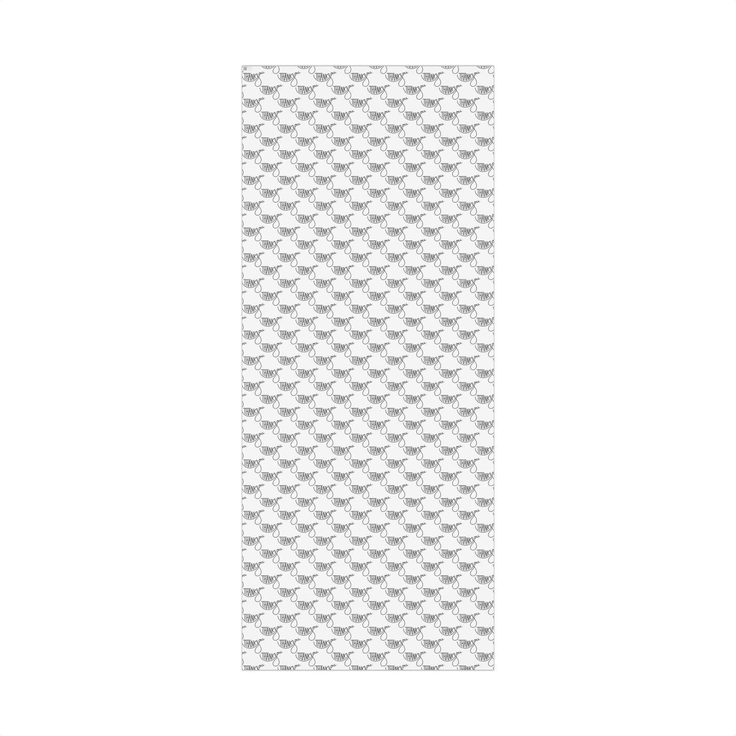 Thank You Gift Wrap Paper — Black Script 'Thank You' Pattern