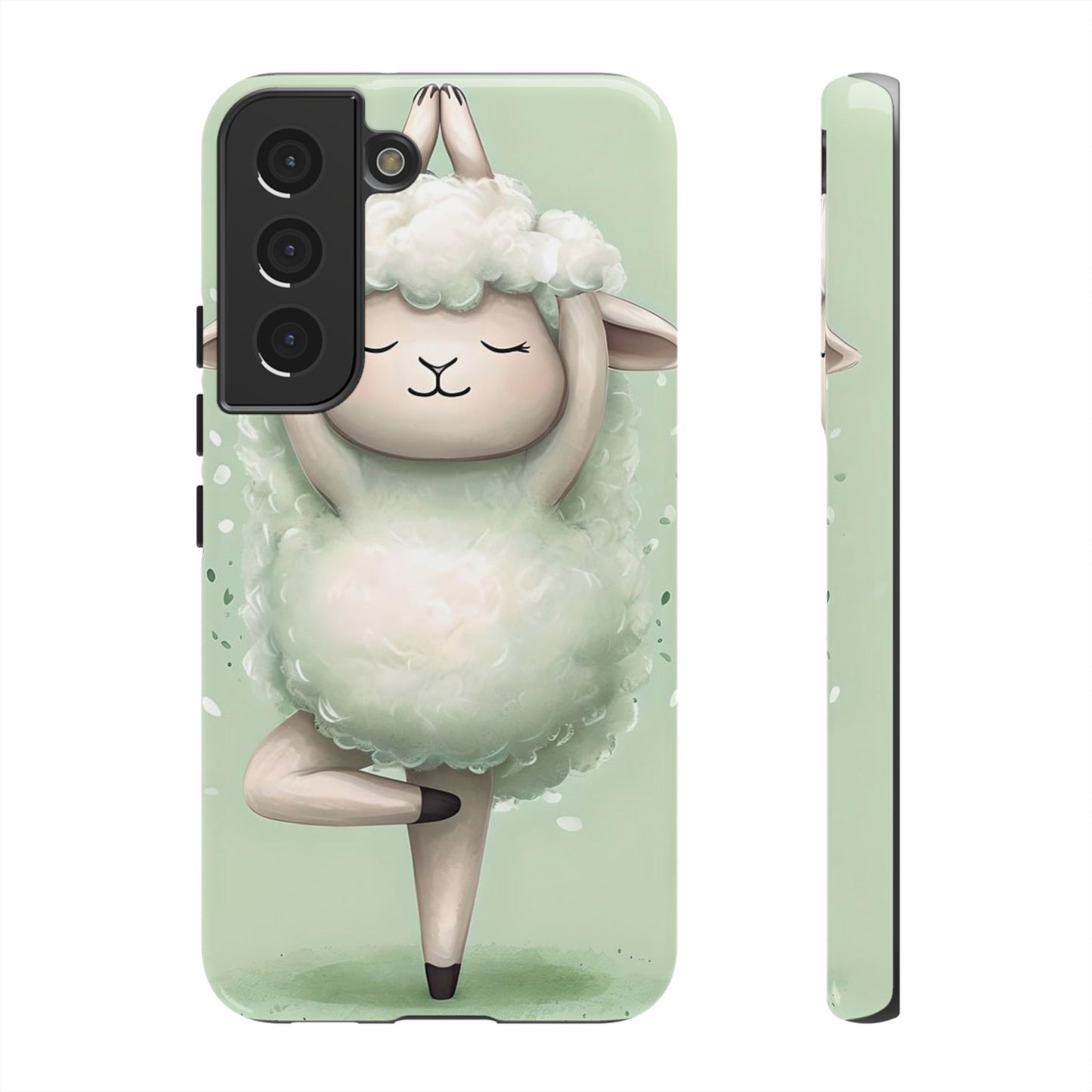 Cute Yoga Sheep Phone Case — Pastel Lamb Ballerina Protective Cover