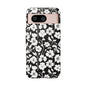 Floral Noir Tough Phone Case — Black & White Flower Protective Cover