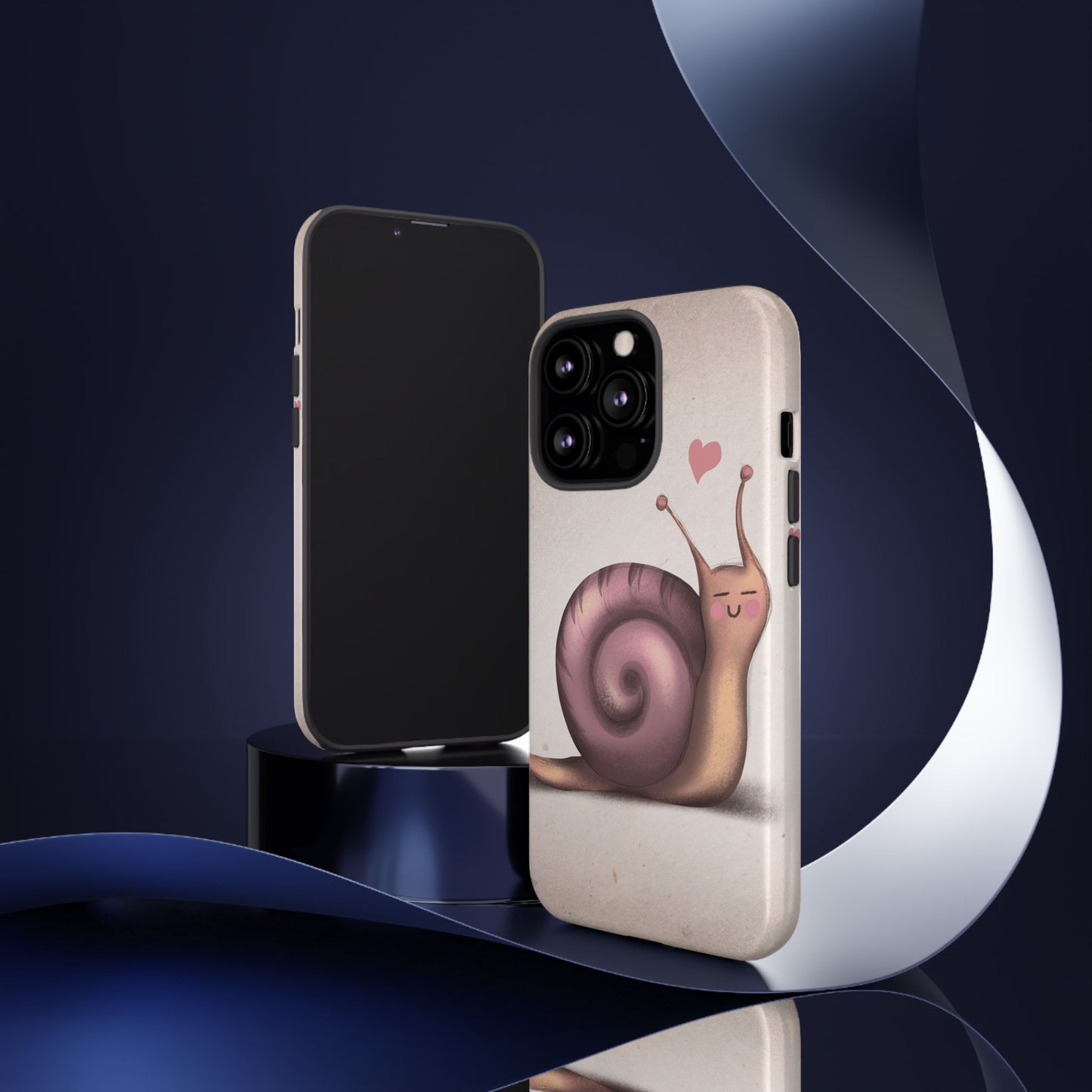 Cute Snail Phone Case — Pink Heart Cartoon Protective iPhone Cover