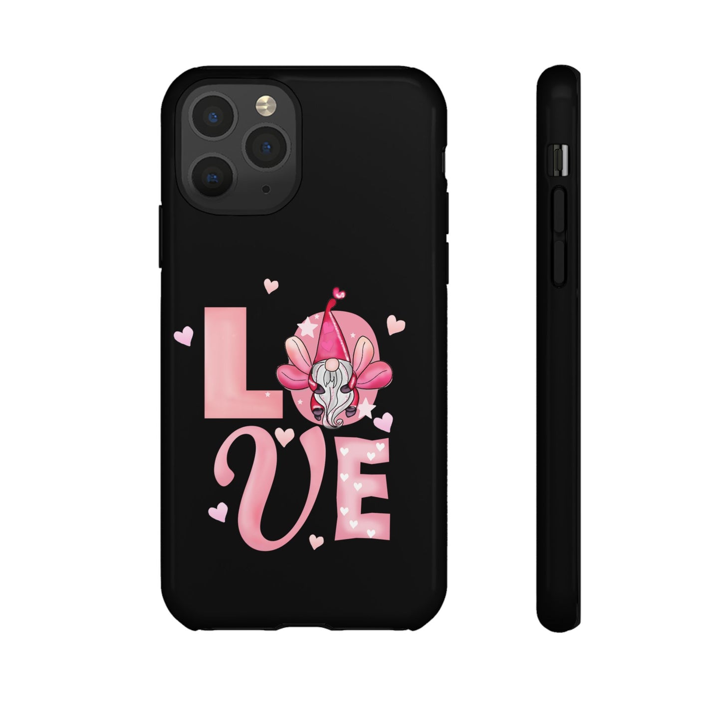 Love Gnome Phone Case — Cute Pink Heart Valentines Protective Case