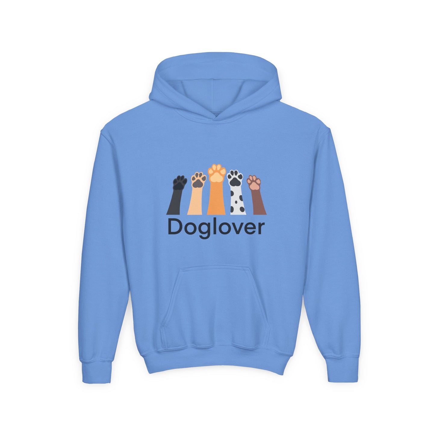 Doglover Youth Hoodie — Cute Paw Print Graphic Sweatshirt for Kids