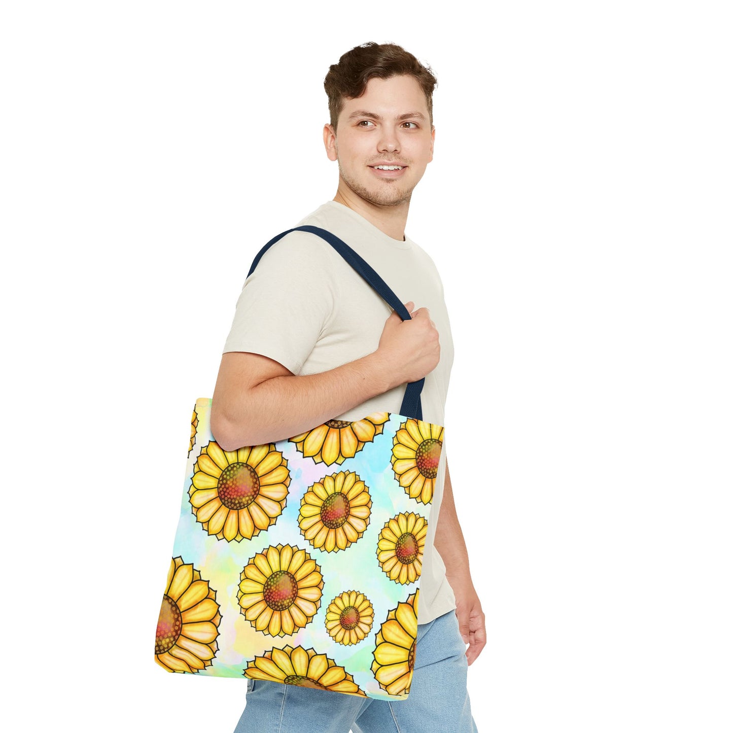 Sunny Floral Tote Bag, Eco-Friendly Shopping Bag, Beach Bag Summer Accessory