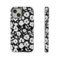 Floral Noir Tough Phone Case — Black & White Flower Protective Cover
