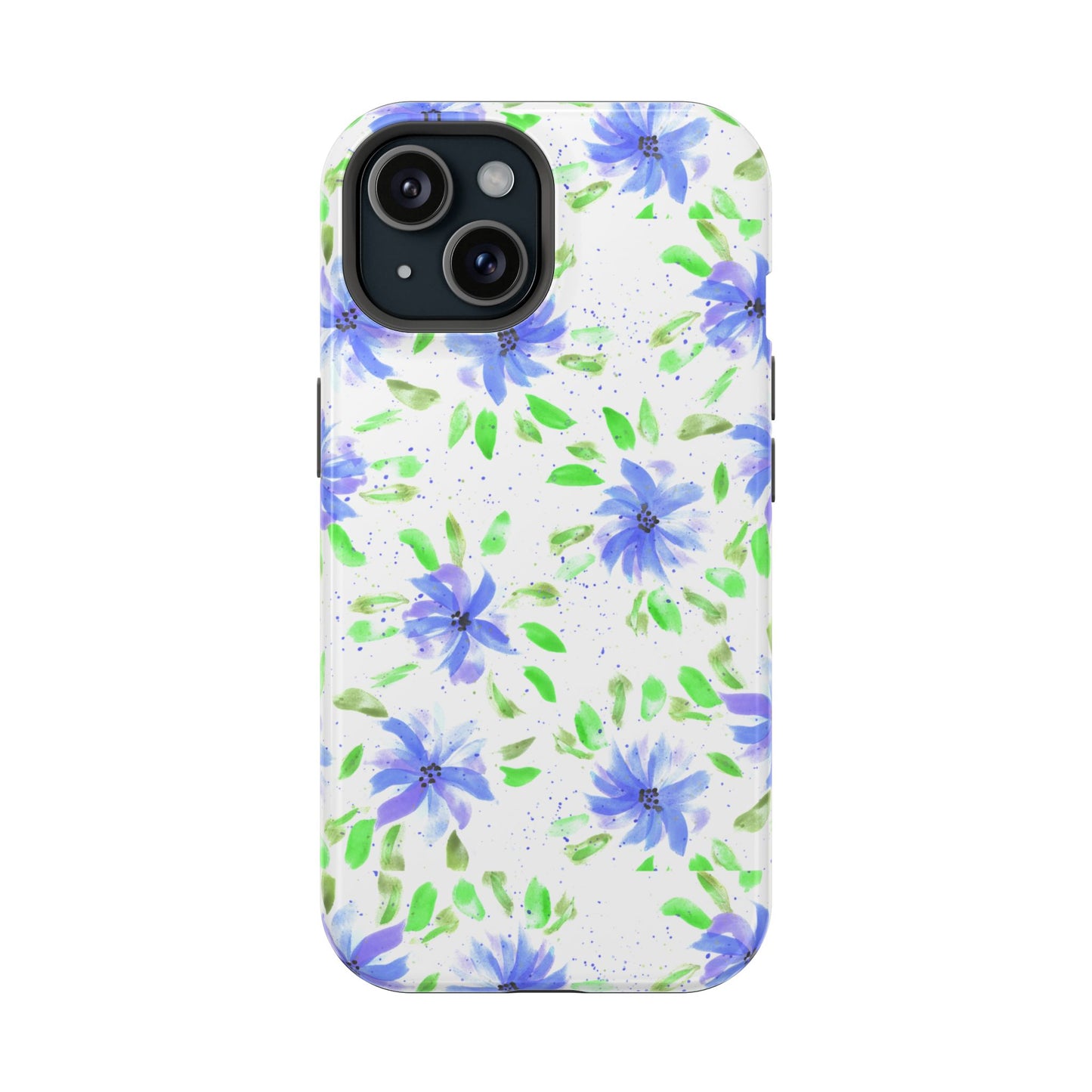 Floral Blue Watercolor Phone Case — Magnetic Impact-Resistant