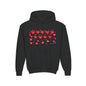 Youth Hoodie — Cute Red Heart Pattern Kids Sweatshirt (Valentine’s Day)