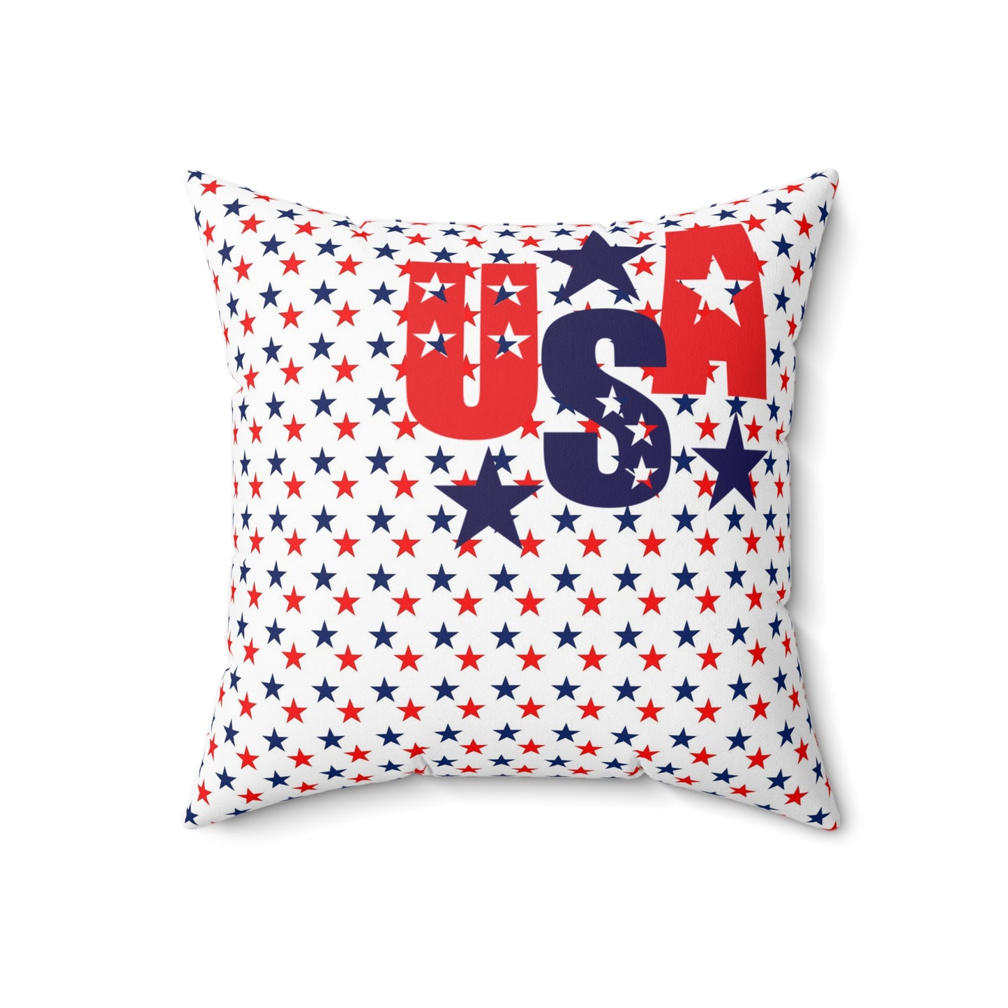 Patriotic USA Star Square Pillow, Throw Cushion, Home Decor, Independence Day Gift, Americana Style, USA Flag Decor