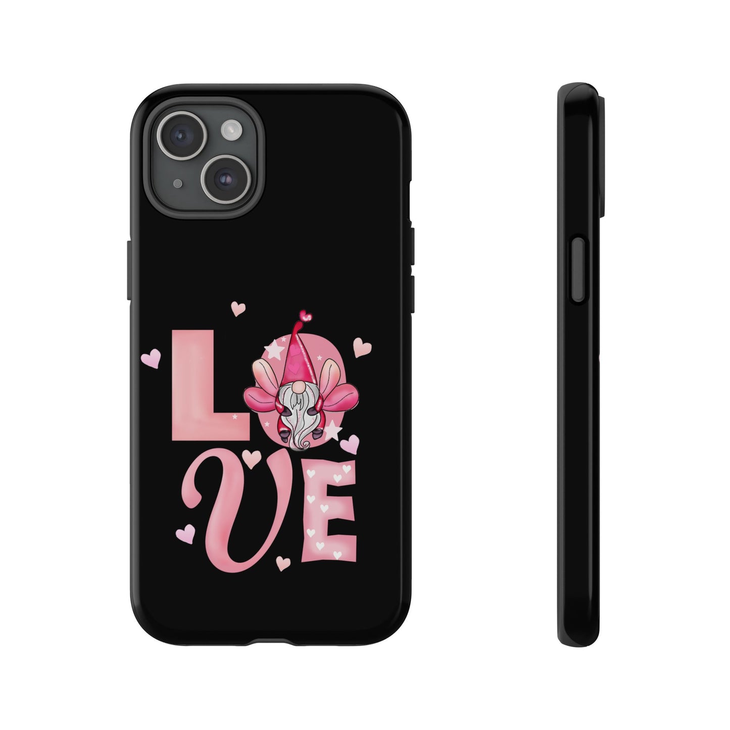 Love Gnome Phone Case — Cute Pink Heart Valentines Protective Case