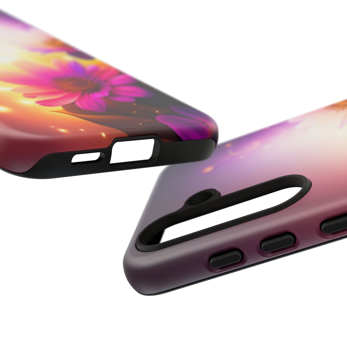 Floral Moonlight Phone Case – Purple Daisy Protective Cover