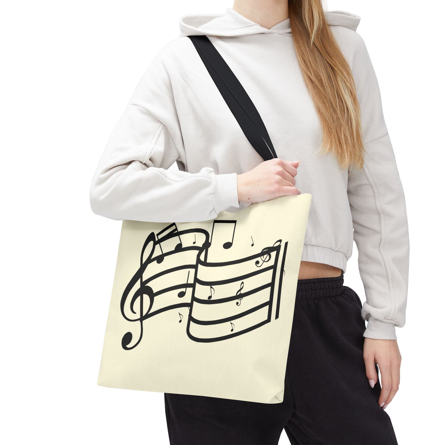 Music Notes Tote Bag — Sheet Melody Canvas Tote for Musicians & Music Lovers