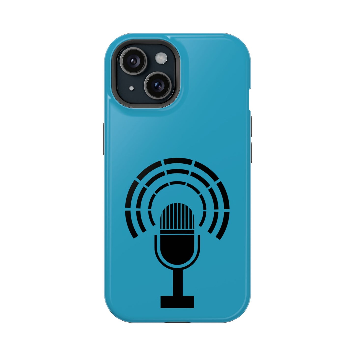 Phone Case — Retro Microphone Podcast Design, Magnetic Impact-Resistant