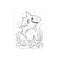 Cute Shark Coloring Poster — Satin & Archival Matte Ocean Print for Kids’ Rooms