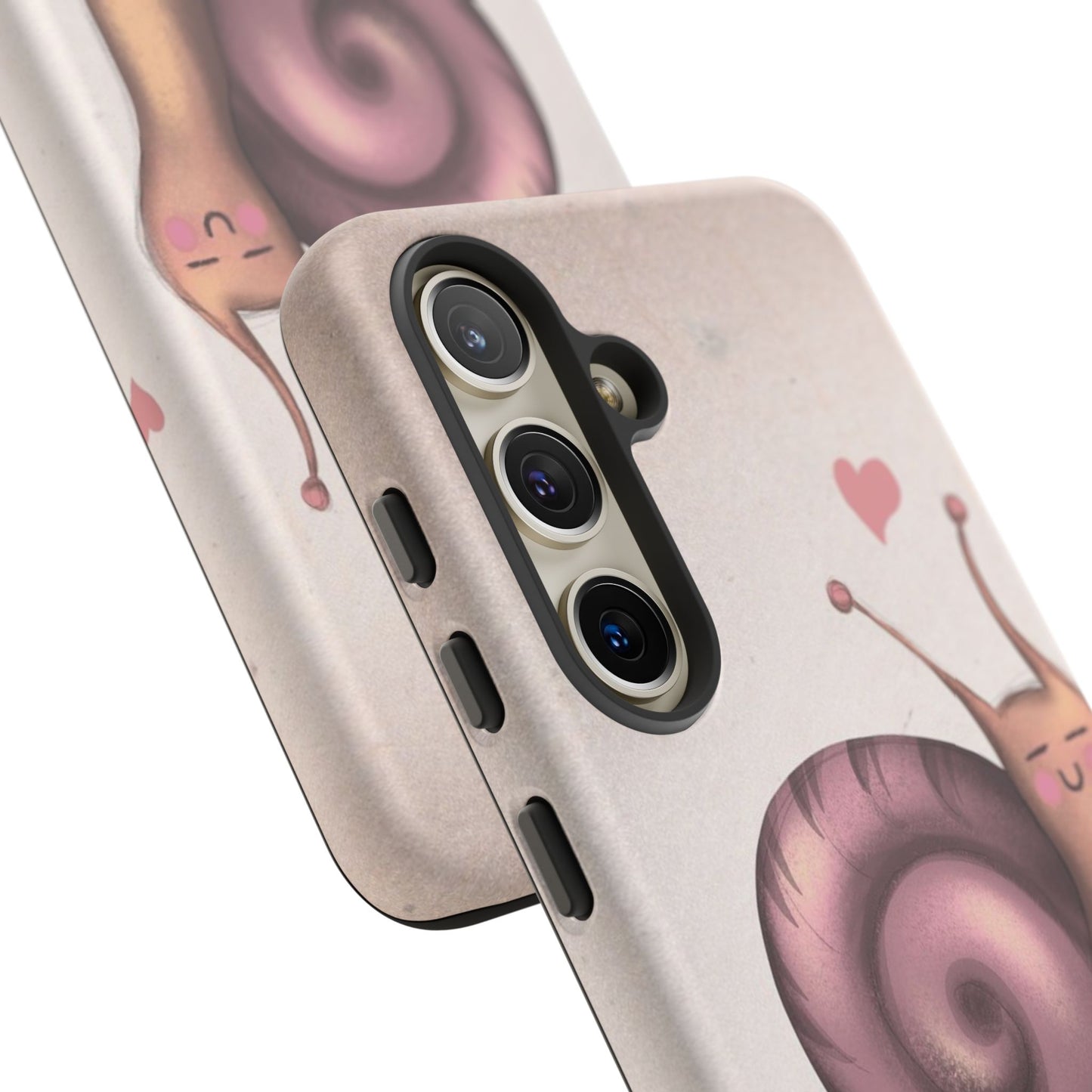 Cute Snail Phone Case — Pink Heart Cartoon Protective iPhone Cover