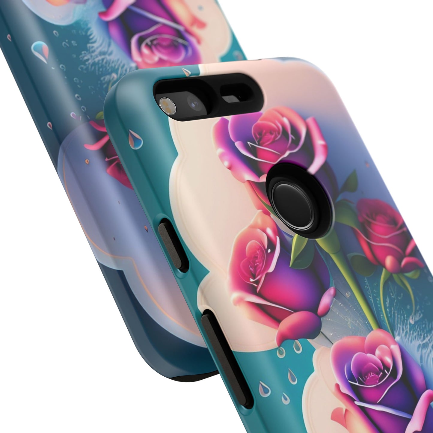 Floral Dream Tough Phone Case — Rose Bouquet Clouds Design