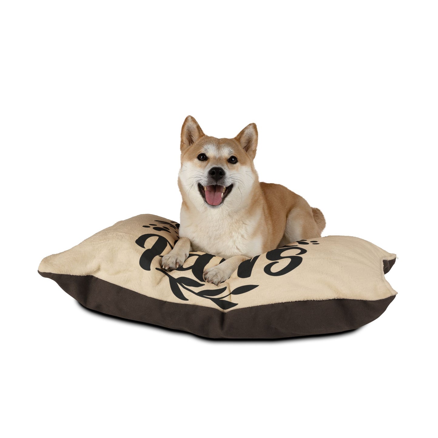 Pet Bed — "Love Has Four Paws" Cozy Plush Dog & Cat Bed