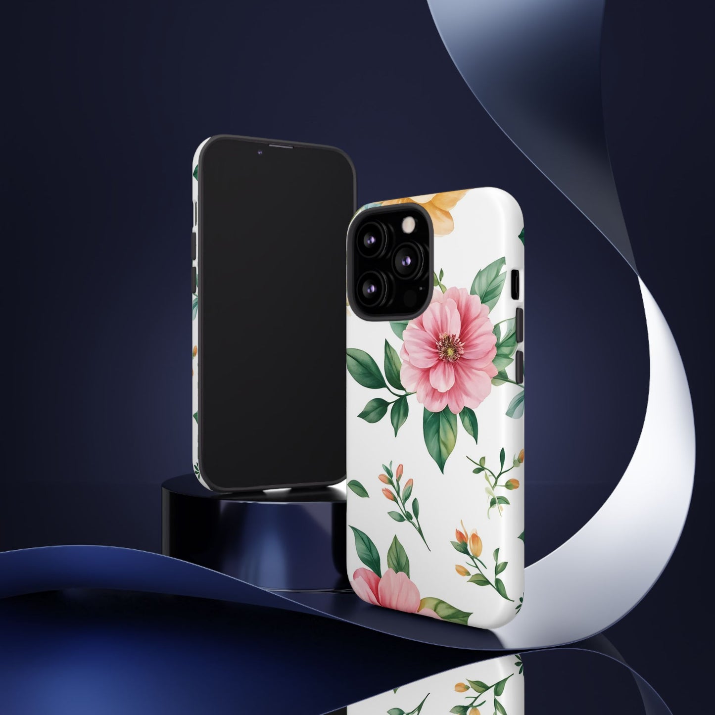 Floral Tough Phone Case — Pink Peony Protective Phone Cover