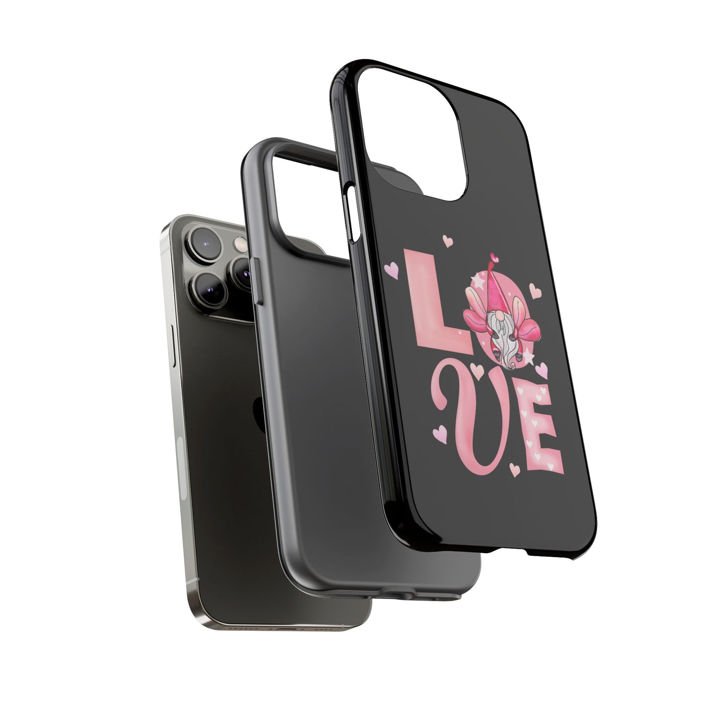 Love Gnome Phone Case — Cute Pink Heart Valentines Protective Case