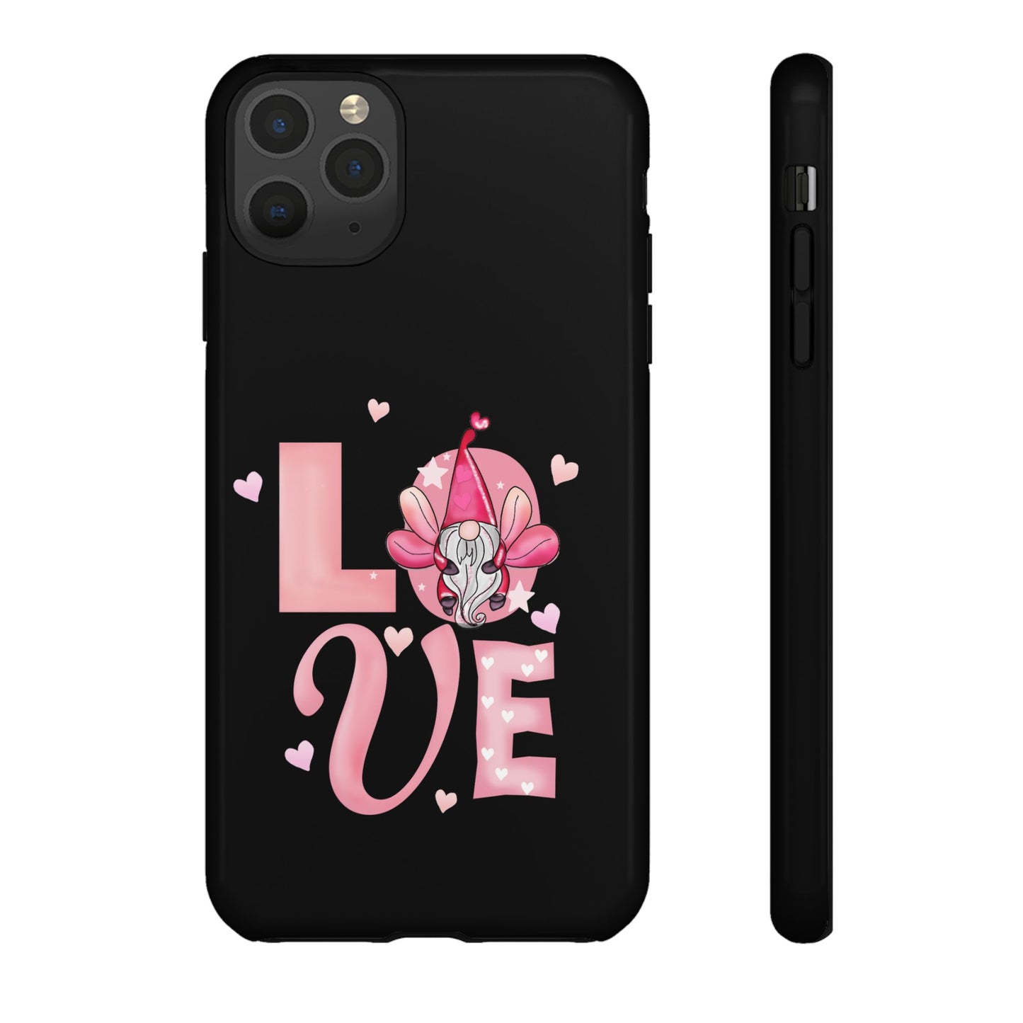 Love Gnome Phone Case — Cute Pink Heart Valentines Protective Case