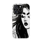 Artistic Black & White Portrait Phone Case — Magnetic Impact-Resistant
