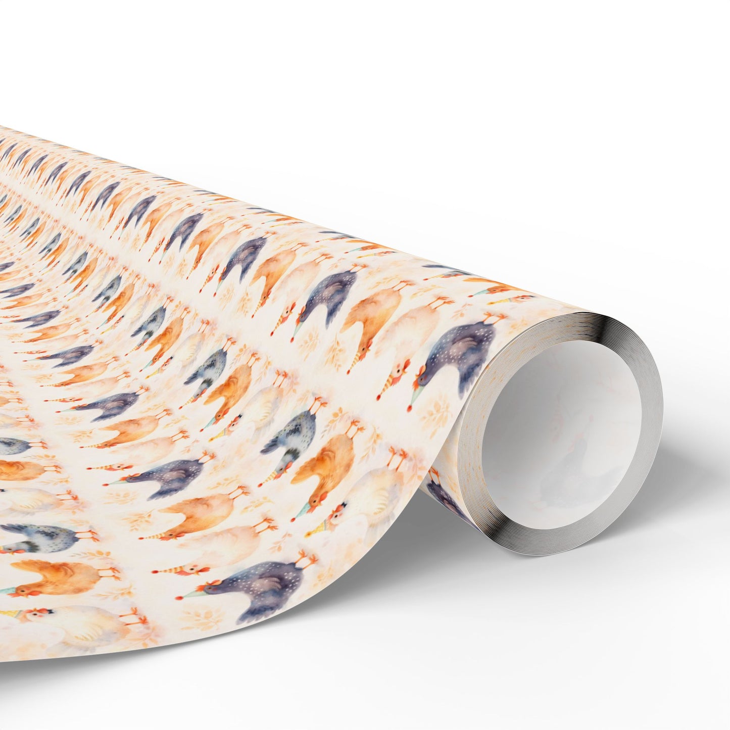Chicken Watercolor Pattern Wrapping Paper Roll — Cute Pet Gift Wrap